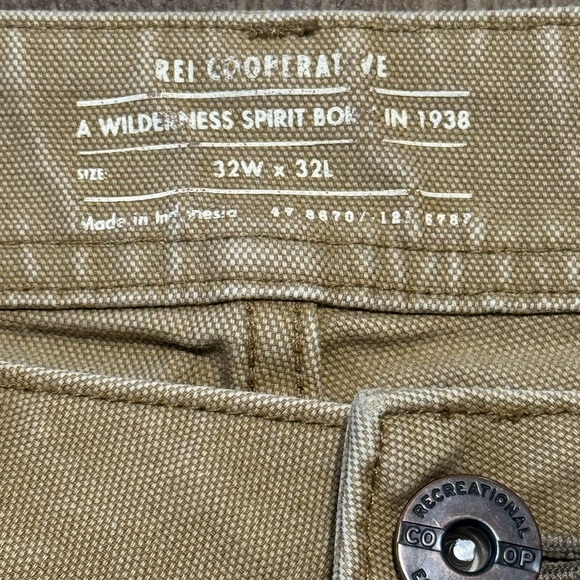 Rei Cooperative Men’s Pants Reinforced Knees Khaki Size 32x32 Actual (32x31) - Picture 9 of 11